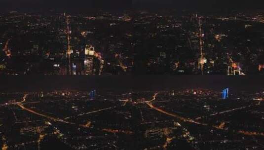 南京全城夜景航拍4K高清在线视频素材下载