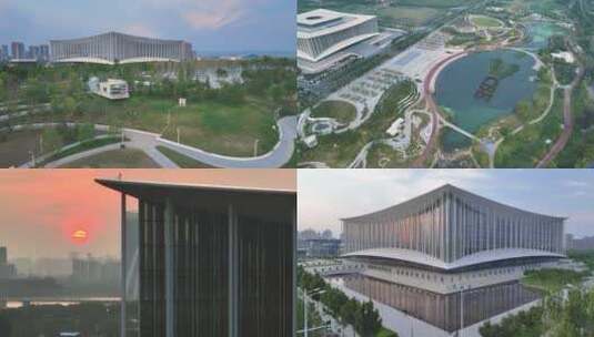 西安浐灞国际会展中心高清在线视频素材下载