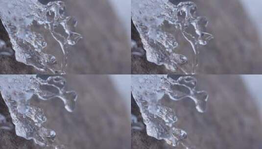 冰消融水滴滴落升格4K视频高清在线视频素材下载