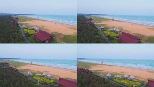 沙滩大海青岛银沙滩高清在线视频素材下载