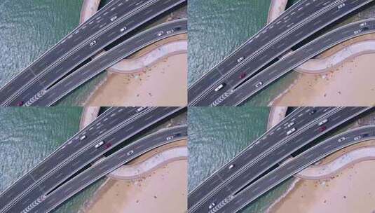 4k 航拍厦门环岛公路特写高清在线视频素材下载
