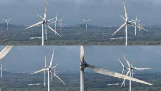 风车发电-绿色新能源-风车旋转高清在线视频素材下载
