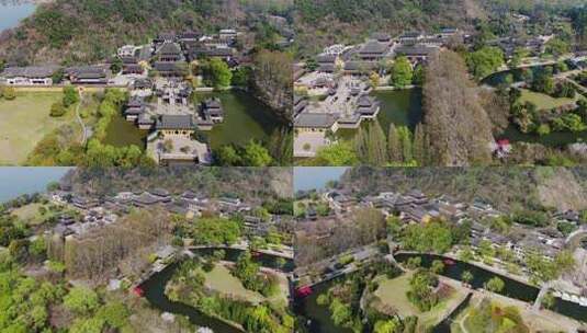 航拍5A景点焦山风景区定慧寺建筑群视频高清在线视频素材下载