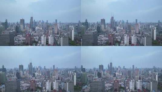 上海城市建筑天际线航拍高清在线视频素材下载
