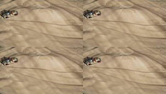 创意定格动画行走在沙漠的越野车高清在线视频素材下载