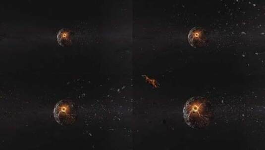 外太空中的小行星高清在线视频素材下载