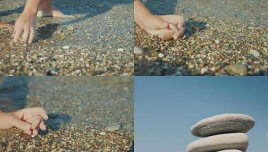 海浪-鹅卵石-浪花-海浪高清在线视频素材下载