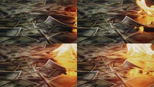 焚烧美国百元钞票纵火案高清在线视频素材下载
