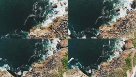 海潮的无人机视图高清在线视频素材下载