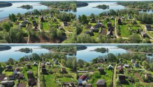 宁静的湖景 欧洲风情小镇高清在线视频素材下载