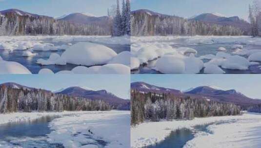 4K冬季雪景 新疆雪景 长白山雪景雪球高清在线视频素材下载
