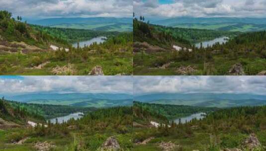 山湖的延时摄影高清在线视频素材下载