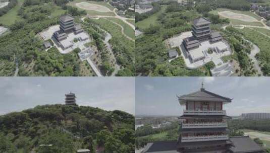 【5.4K】广东茂名潘茂名纪念公园航拍高清在线视频素材下载