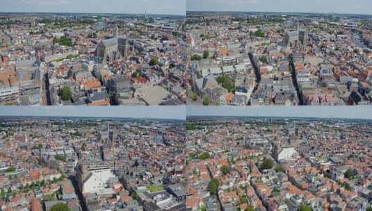 荷兰，哈勒姆——17-03-2021：从高空俯瞰哈勒姆市高清在线视频素材下载