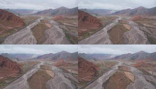 青海昆仑山脉山川河流青藏铁路大气航拍高清在线视频素材下载