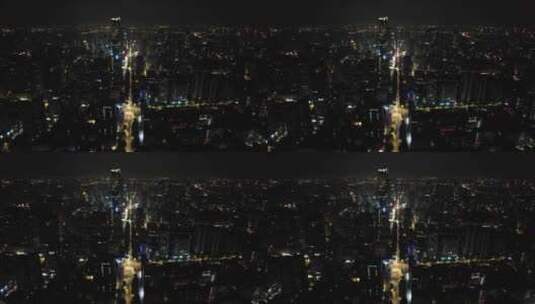南京大景夜景航拍高清在线视频素材下载