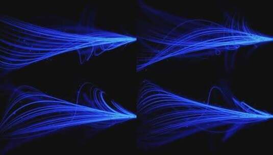 带通道 蓝色粒子线条 蓝色粒子光带高清在线视频素材下载
