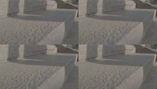 (4K) 浙江温州泰顺县登上廊桥台阶脚部特写高清在线视频素材下载