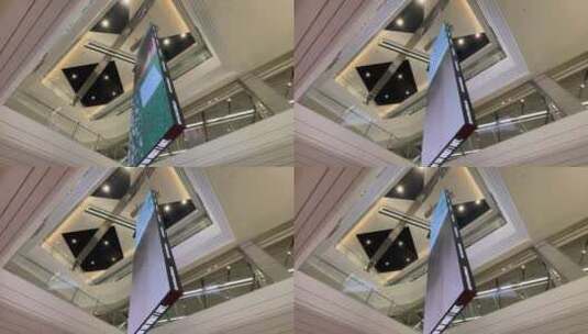 场景美陈商场悬吊巨型LED高清屏幕高清在线视频素材下载