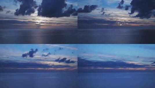 英国康沃尔海岸附近海上部分多云日落时间推移。高清在线视频素材下载