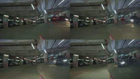 地下车库 车库  停车场 大型车库 地下车位高清在线视频素材下载