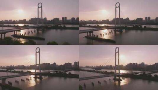 咸阳渭河大桥高清在线视频素材下载