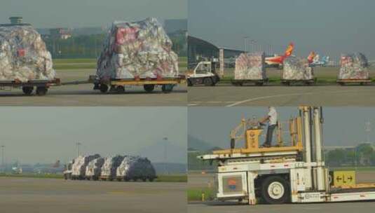 顺丰航空货运小车高清在线视频素材下载