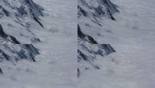 勃朗峰阿尔卑斯山法国雪峰滑雪延时高清在线视频素材下载