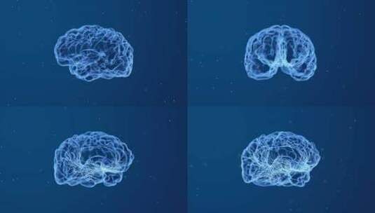 AI大脑神经生长蓝色高清在线视频素材下载