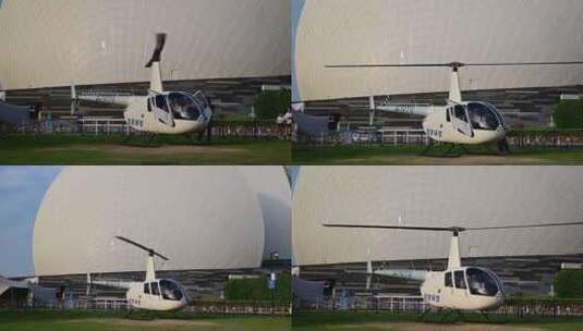 珠海大剧院的直升机高清在线视频素材下载