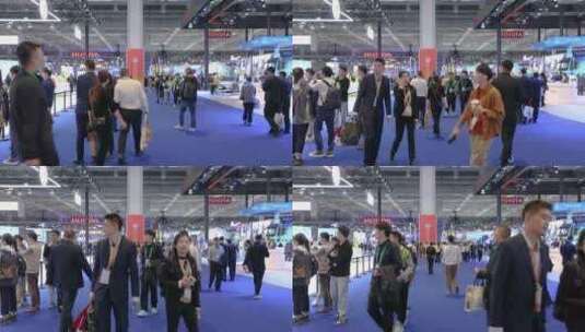 2023第六届中国进口博览会2.1馆人流高清在线视频素材下载