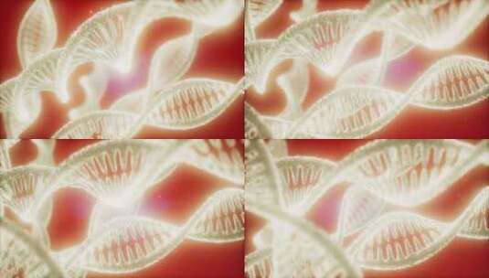 旋转的DNA与分子结构3D渲染高清在线视频素材下载