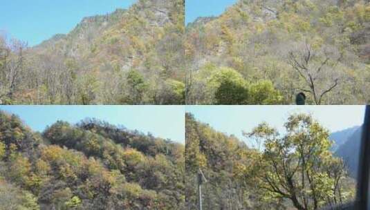 秦岭山脉秋季风景高清在线视频素材下载