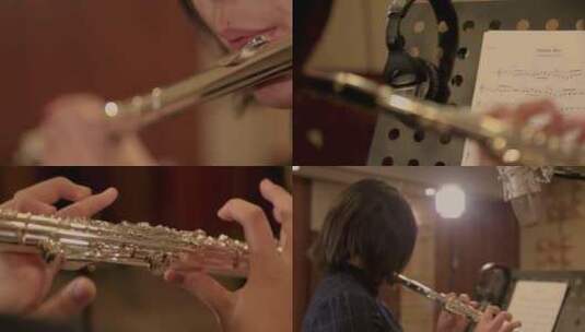 演奏单簧管高清在线视频素材下载