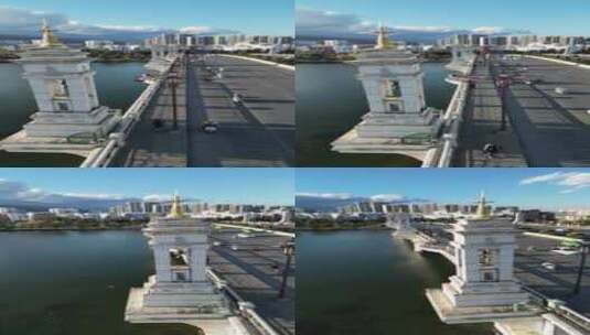 大理永盛大桥航拍高清在线视频素材下载