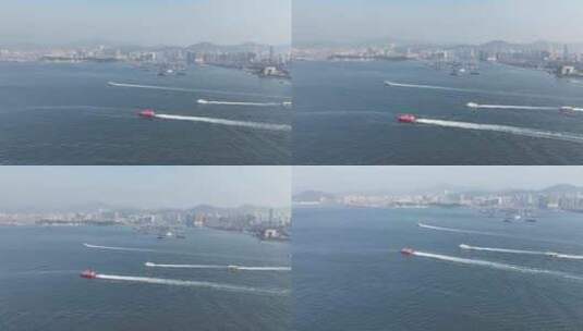 香港维多利亚港游船高清在线视频素材下载