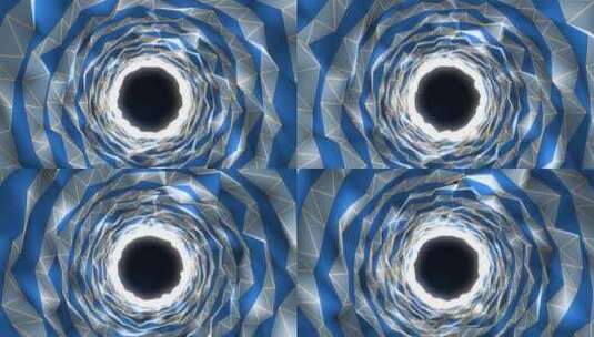 抽象蓝色、白色环形隧道背景高清在线视频素材下载