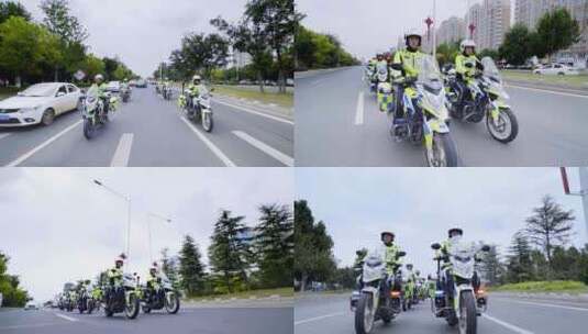 4k警骑行队伍高清在线视频素材下载