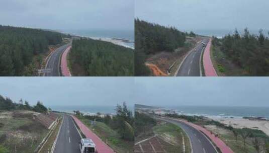 海南环岛公路航拍高清在线视频素材下载
