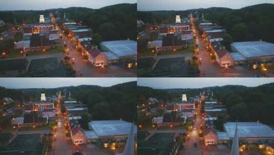 美国小镇建筑夜景琼斯伯勒田纳西州华盛顿县高清在线视频素材下载