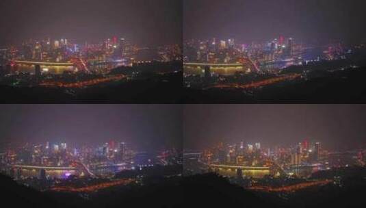 航拍重庆夜景大景高清在线视频素材下载