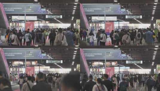 上海地铁2号线徐泾东国家会展中心人流高清在线视频素材下载