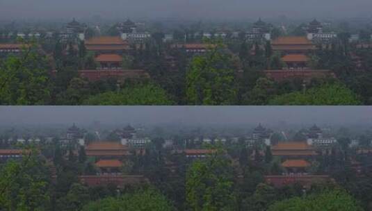 雨天北京中轴线故宫高清在线视频素材下载