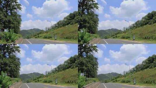 蓝天白云通往远方的公路高清在线视频素材下载