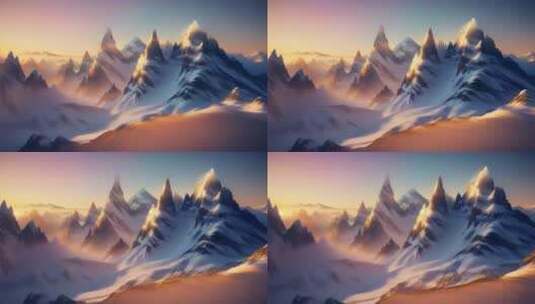 AIGC素材 雪山山峰之巅山脉风景高清在线视频素材下载