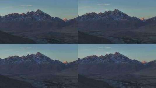 新疆喀什阿克陶塔县白沙湖喀喇昆仑山脉航拍高清在线视频素材下载