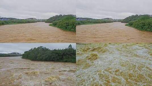 汹涌洪水山洪爆发洪涝洪灾自然灾害高清在线视频素材下载