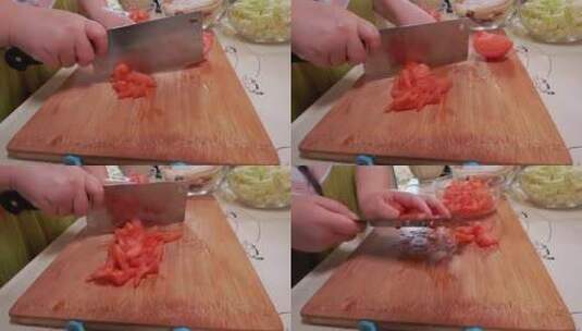 切西红柿切番茄高清在线视频素材下载