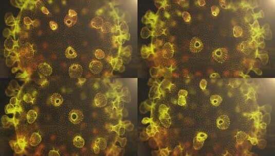 以颗粒4K为中心的新冠病毒细菌高清在线视频素材下载