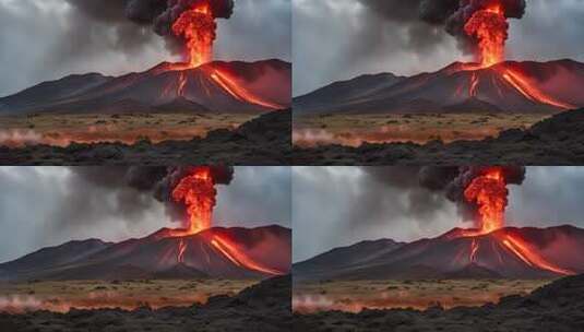 火山喷发壮丽自然景观高清在线视频素材下载